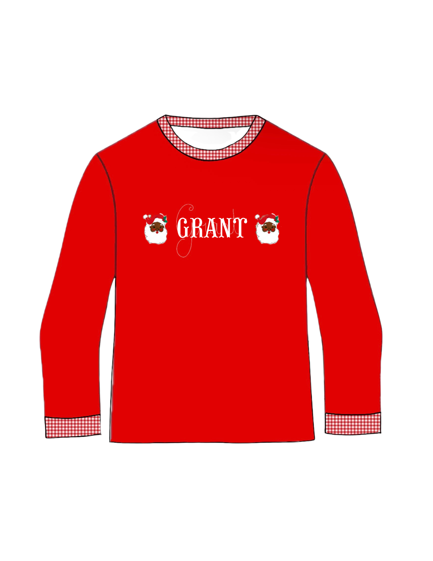 Santa's Believe French Knot Shirt Only-Brown
