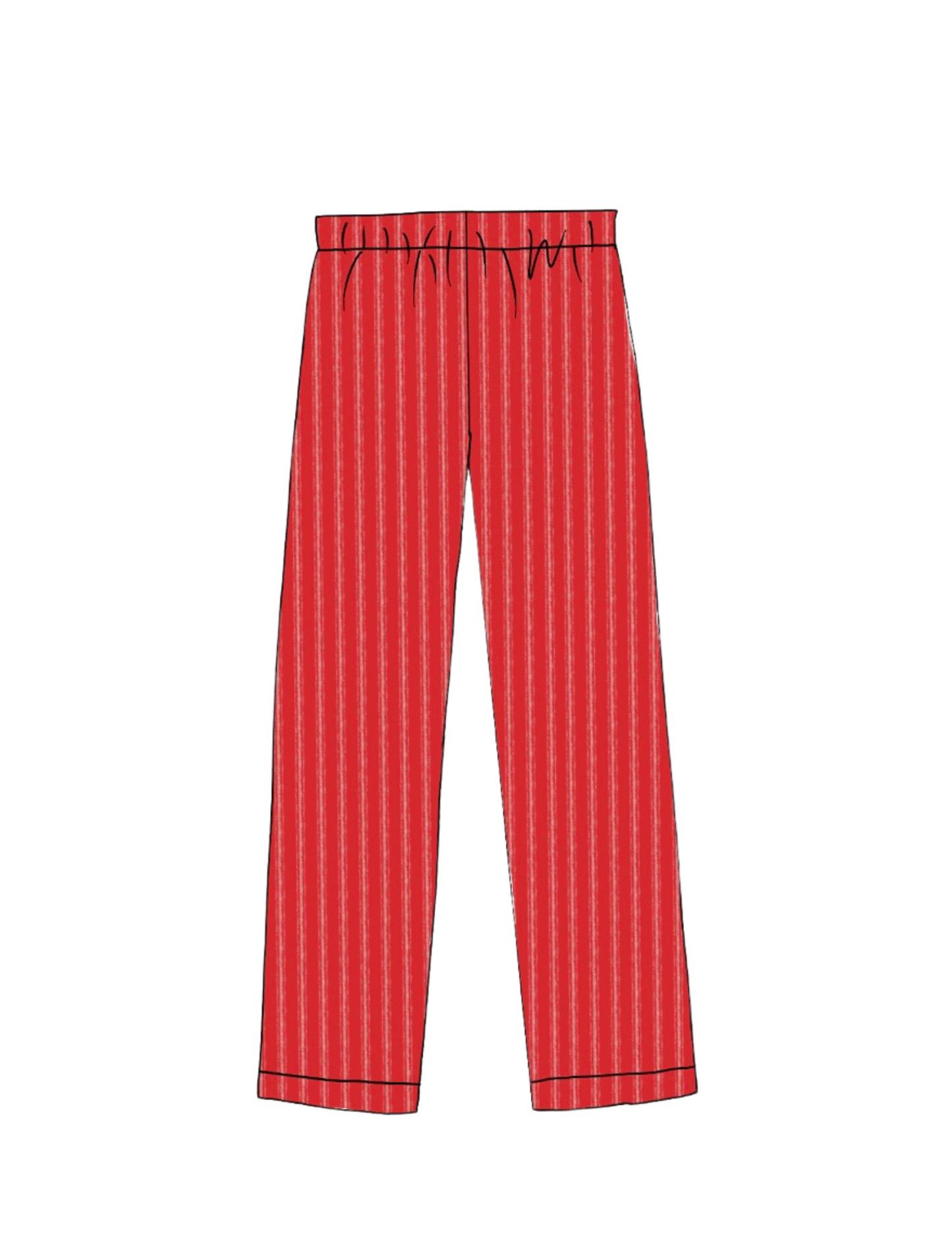 Red & White Striped Mens Loungewear Pants-Knit