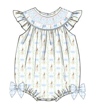 Bunny and Bow Blue Bubble