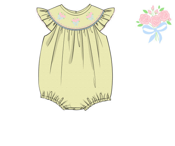 Roses and Bow Bishop Yellow Bubble