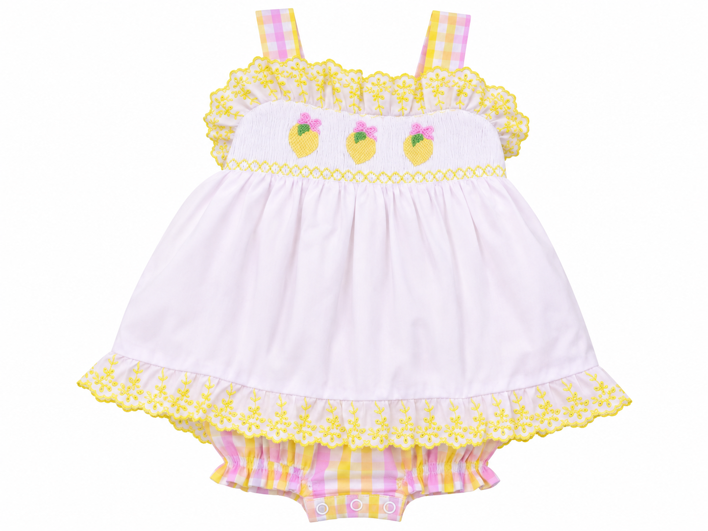 Lemon Days Smocked Skirted Bubble