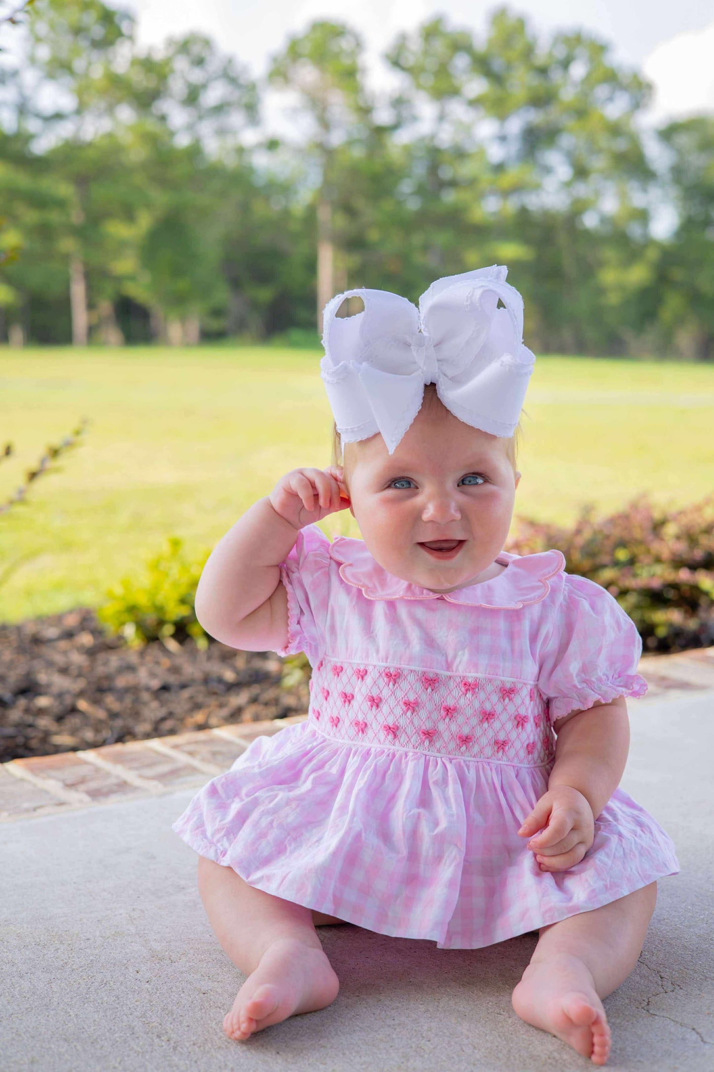 Gingham Bows Diaper Set