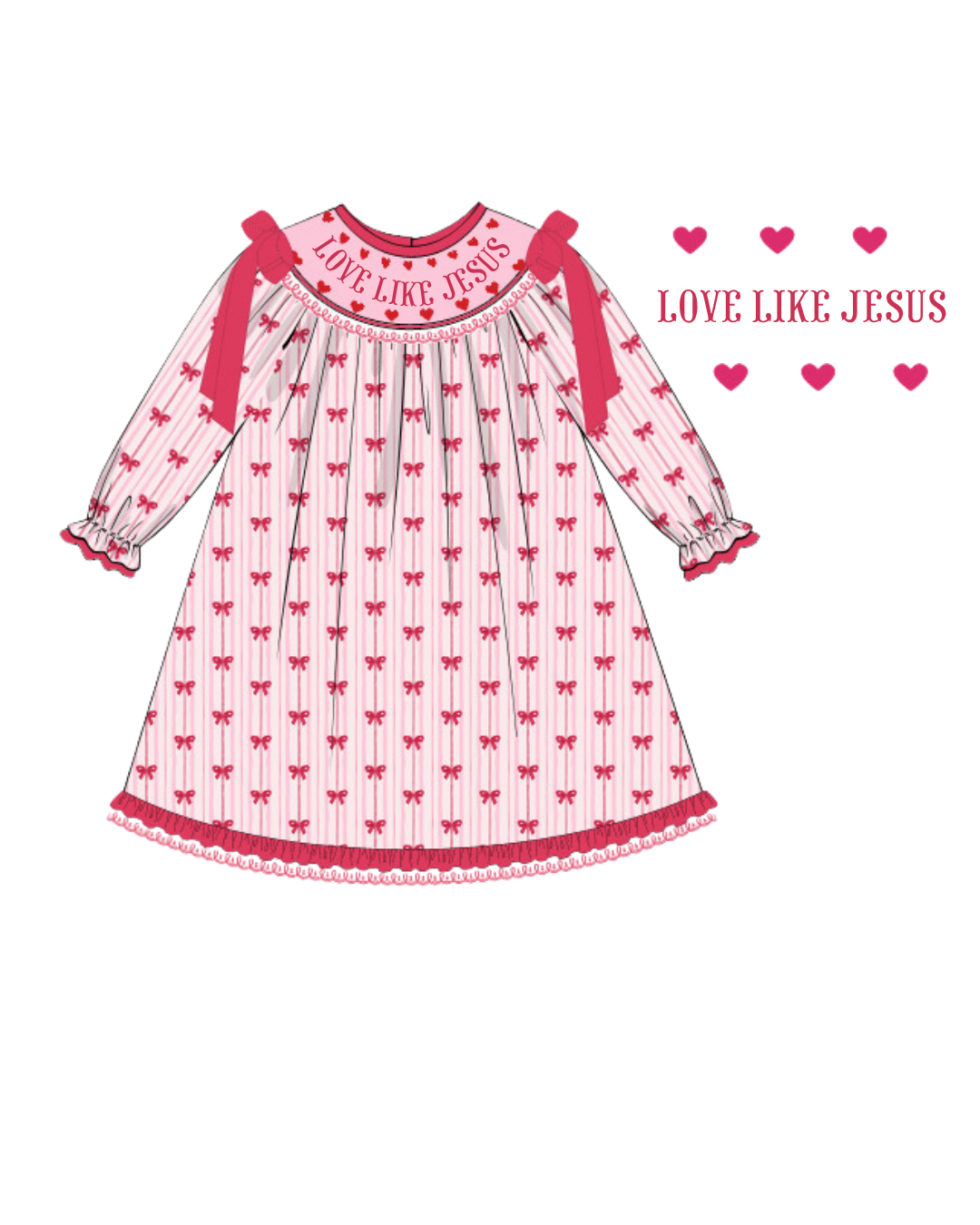 Love Like Jesus Smocked Dress