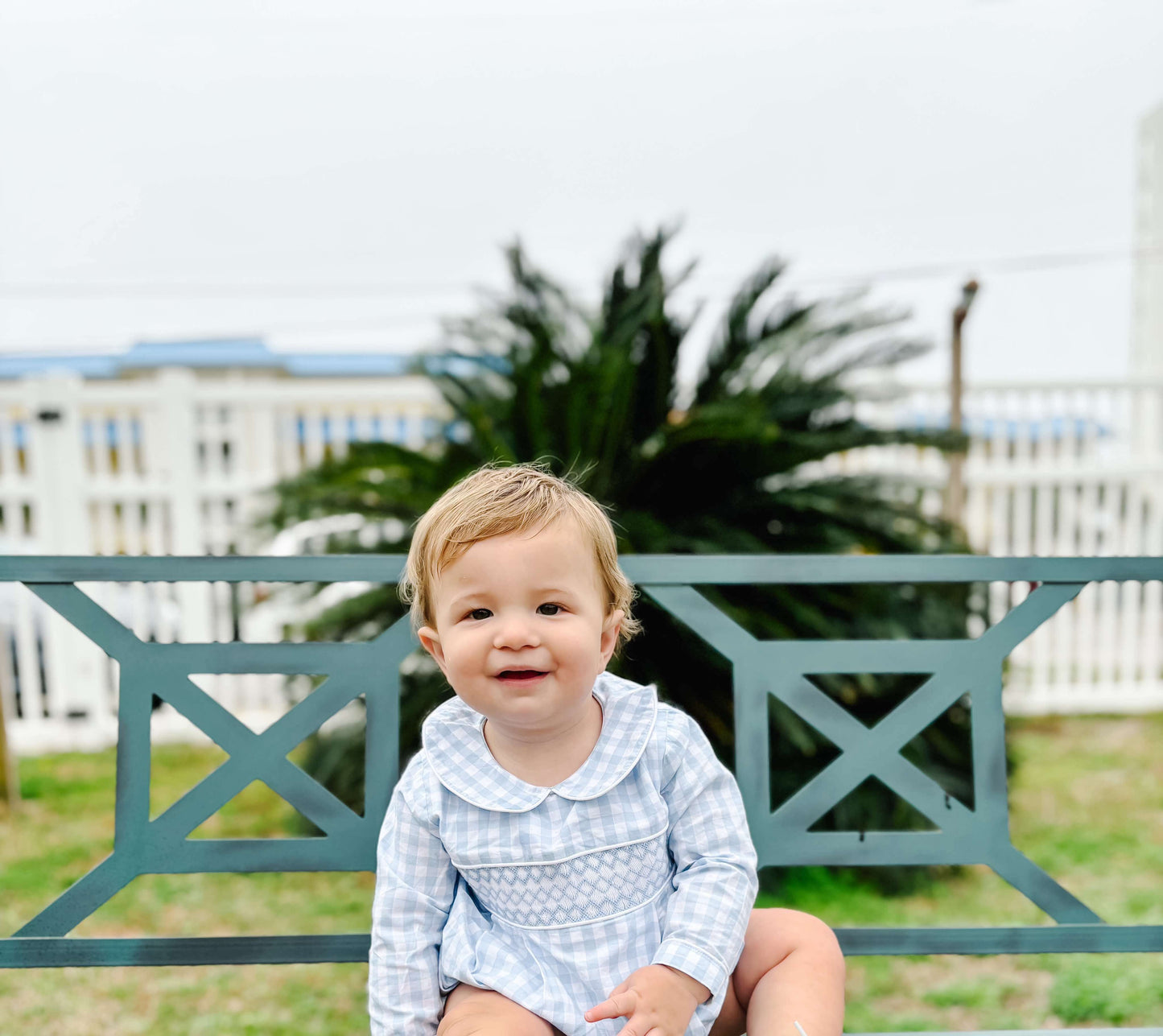 Smocked Gingham Bubble
