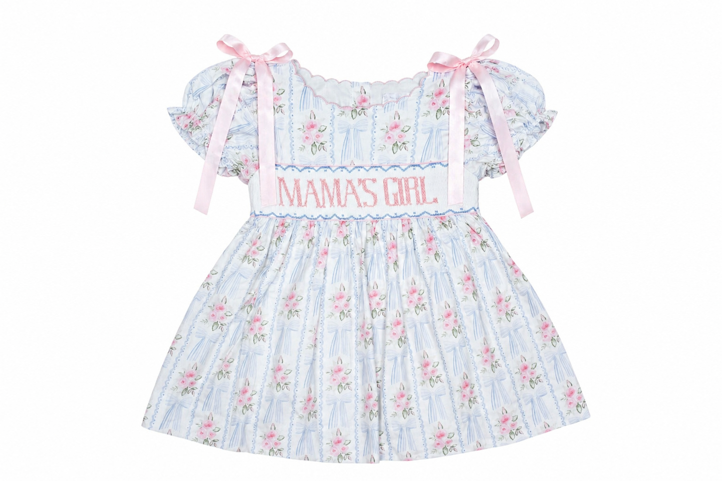 Blushing Bows Mama's Girl Smocked Dress
