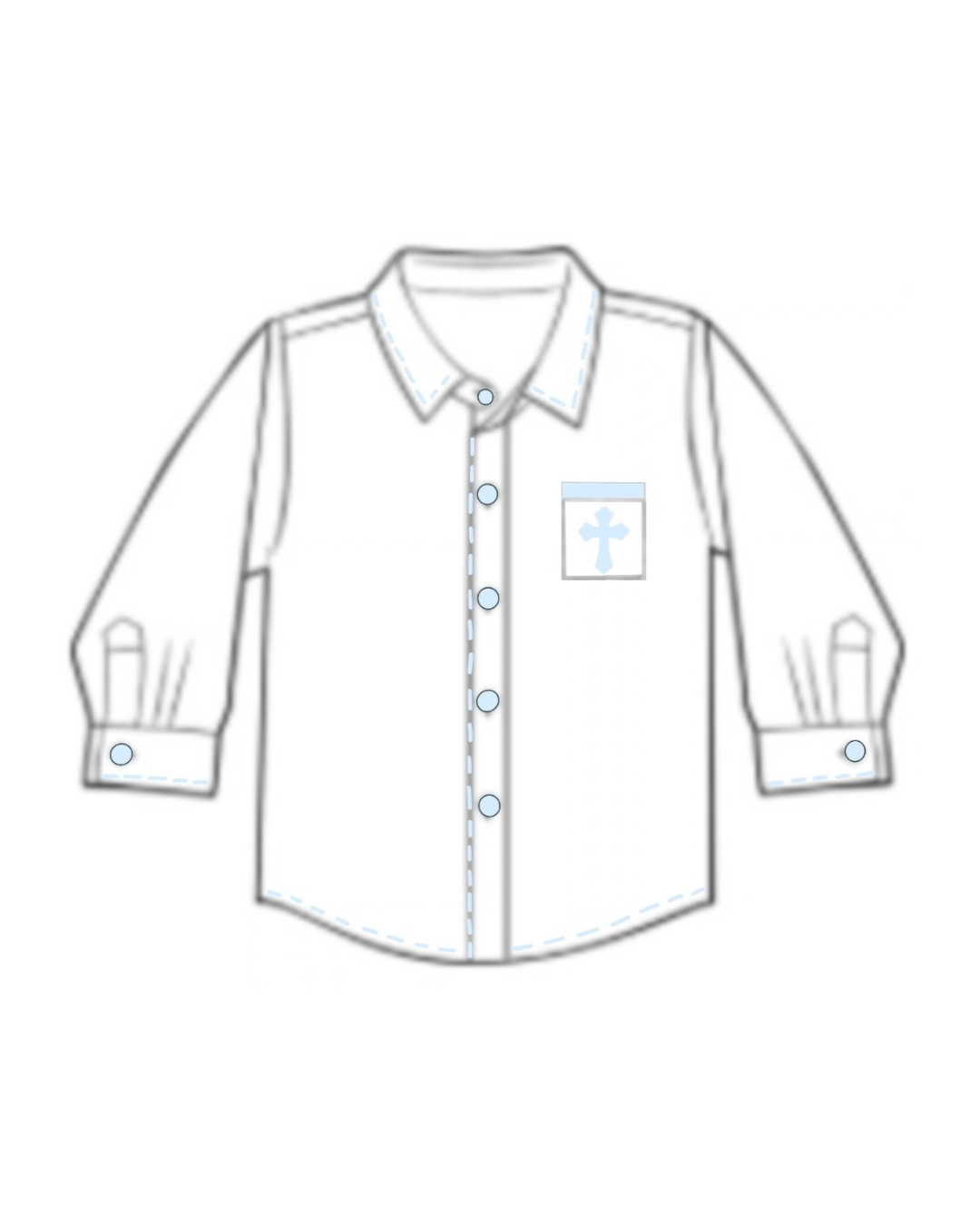Blue Cross Button Down Shirt