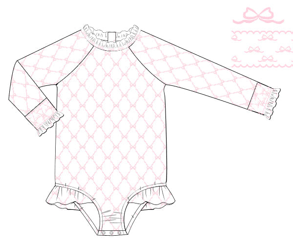 Smocked Bow Trellis One Piece Rashguard