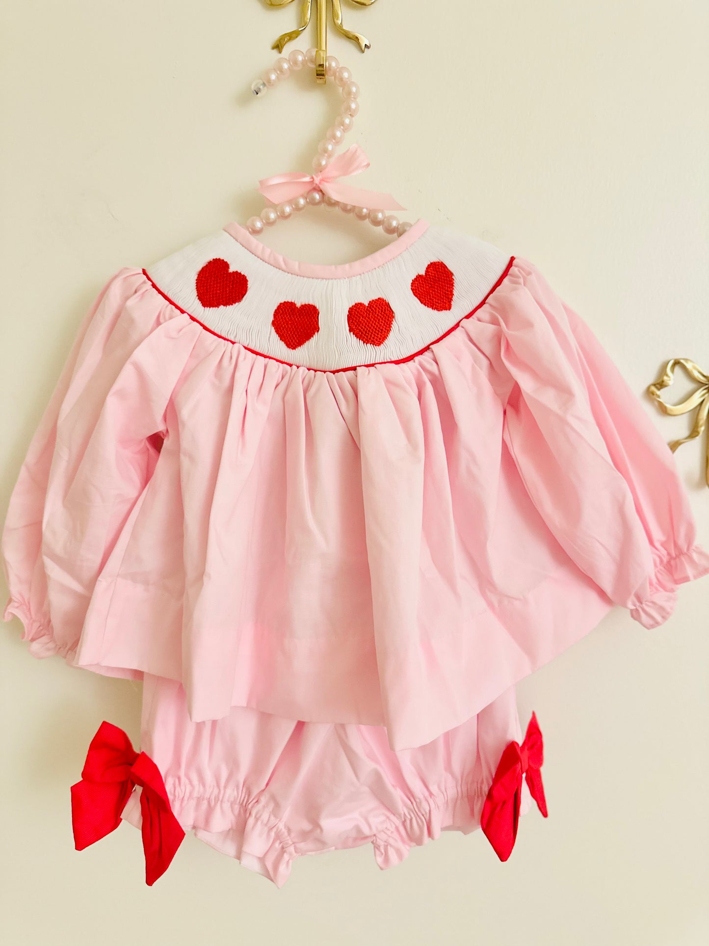 Pre- Order Valentine Red Heart Diaper Set