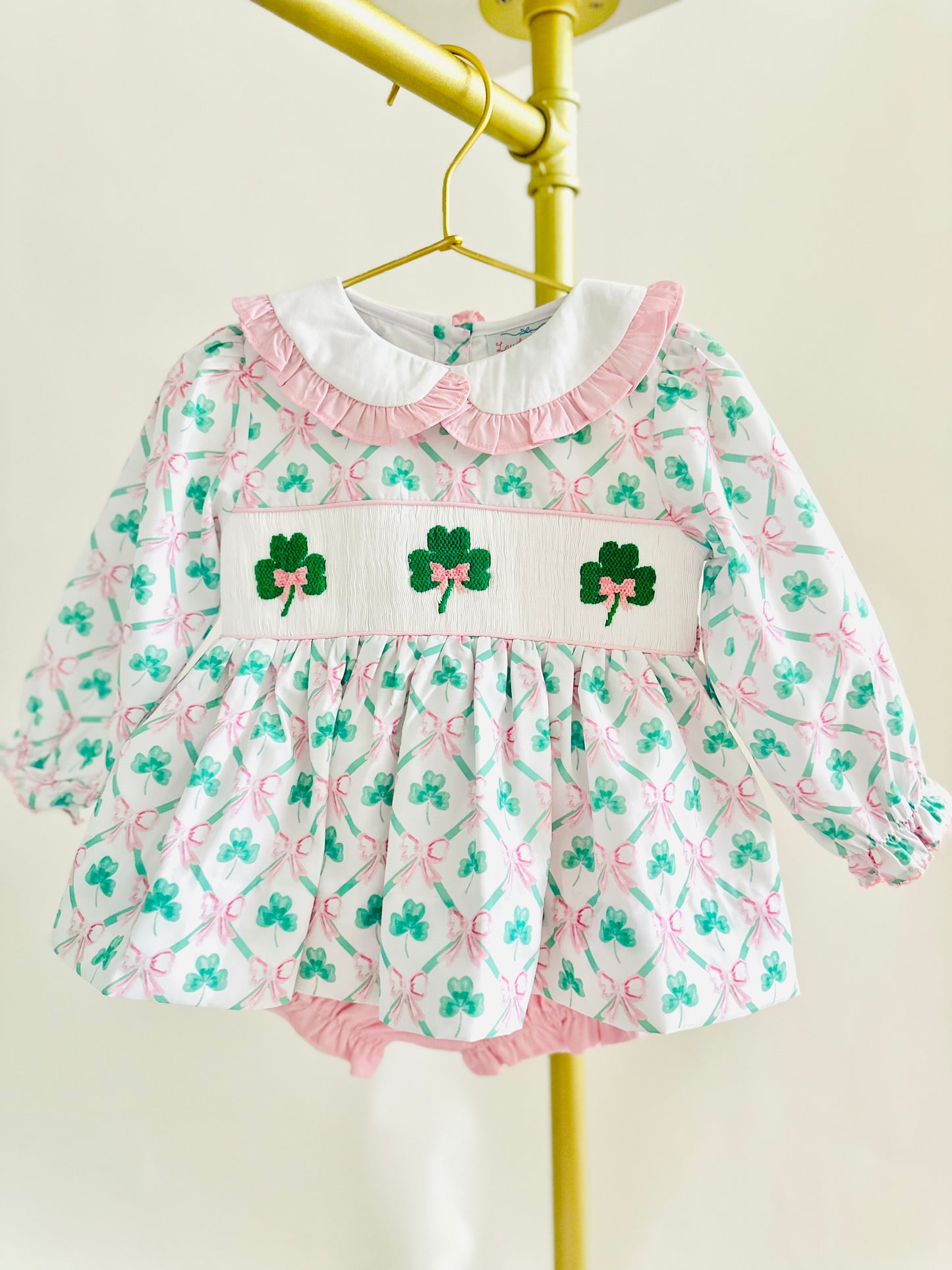 Smocked Lucky Charm Diaper Set