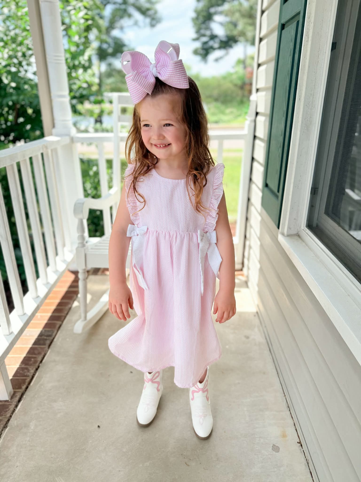 Pink Seersucker Dress
