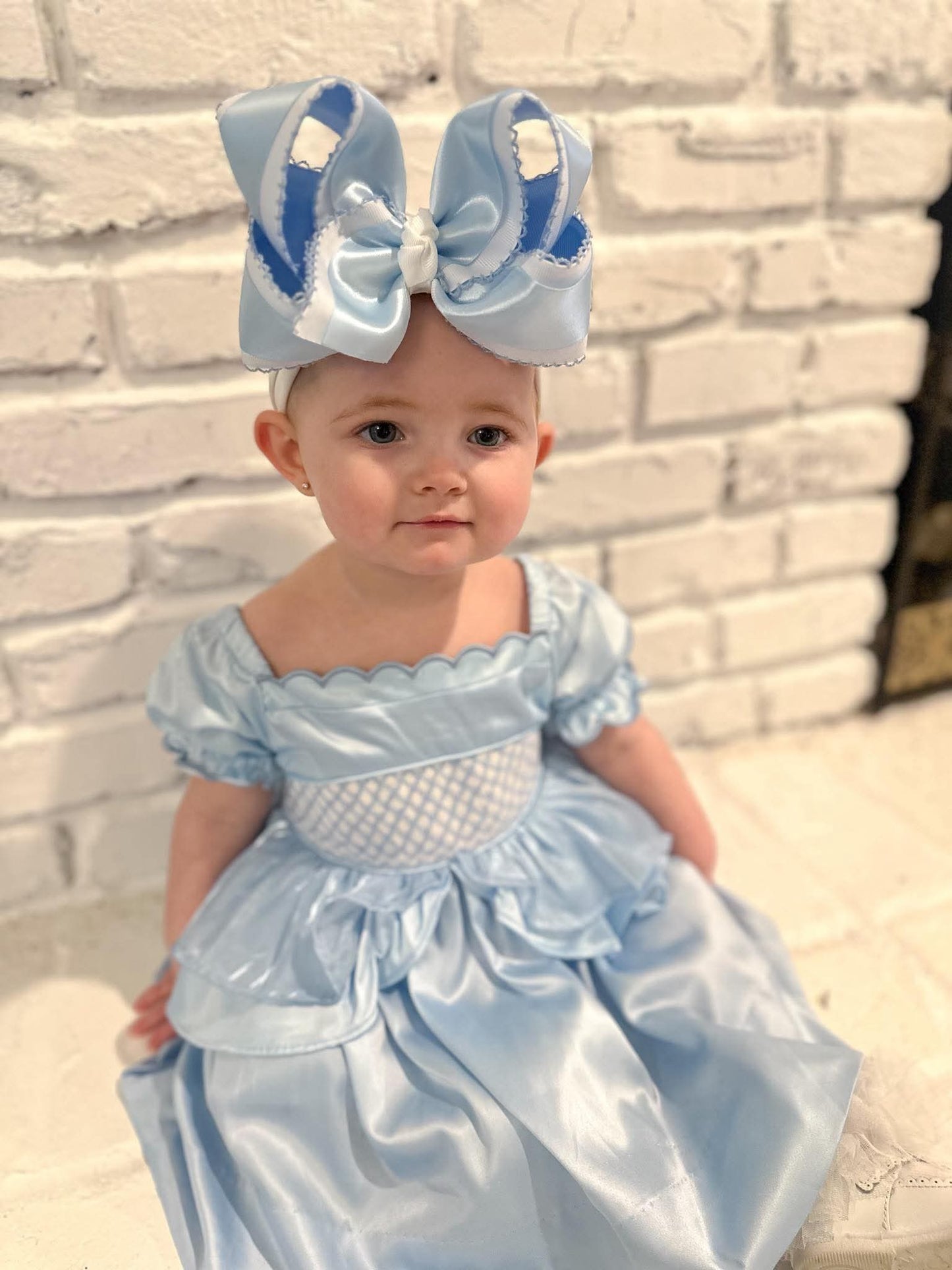 Smocked Blue Princess Dress