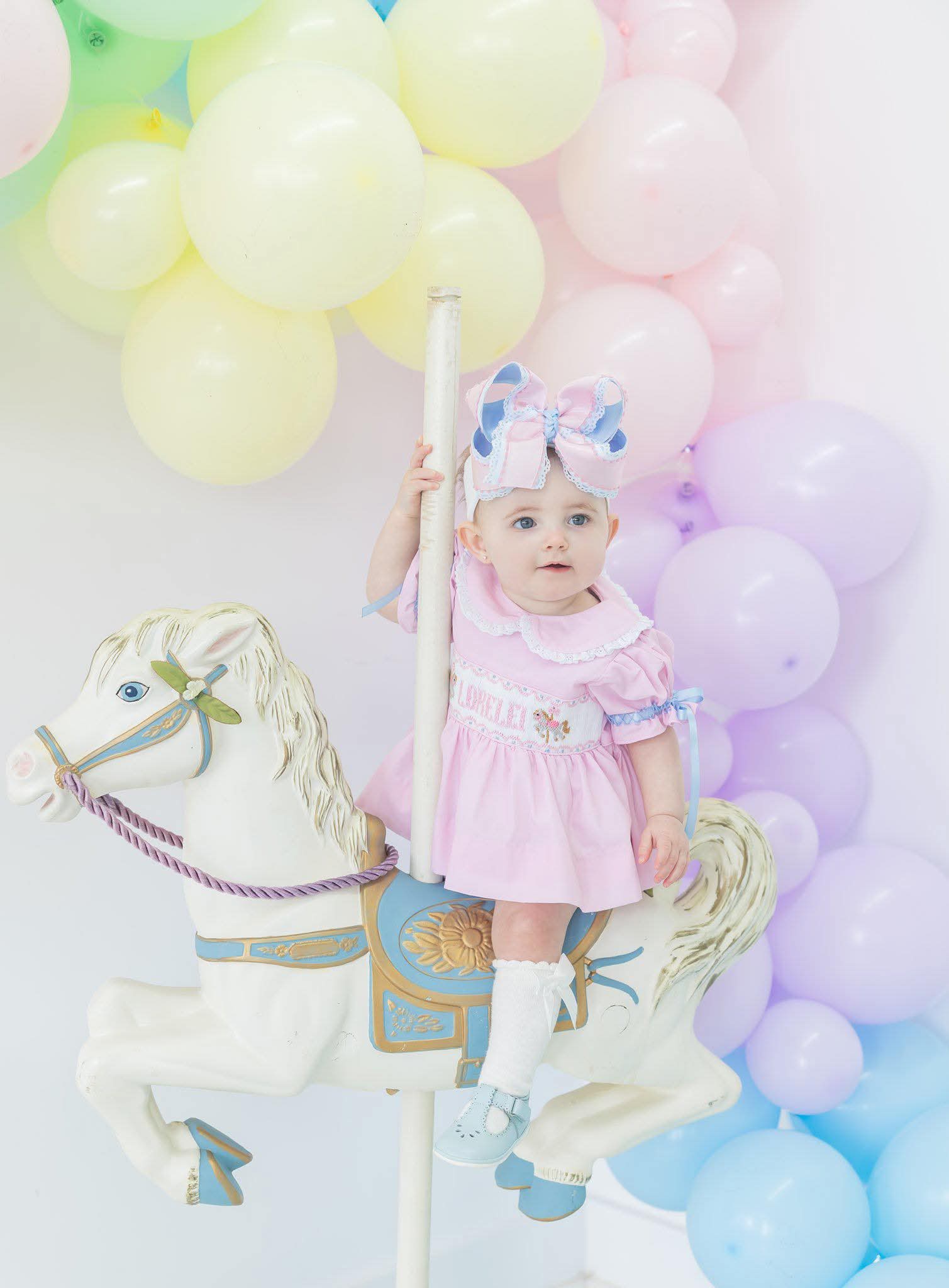 Birthday Girl Smocked Carousel Set