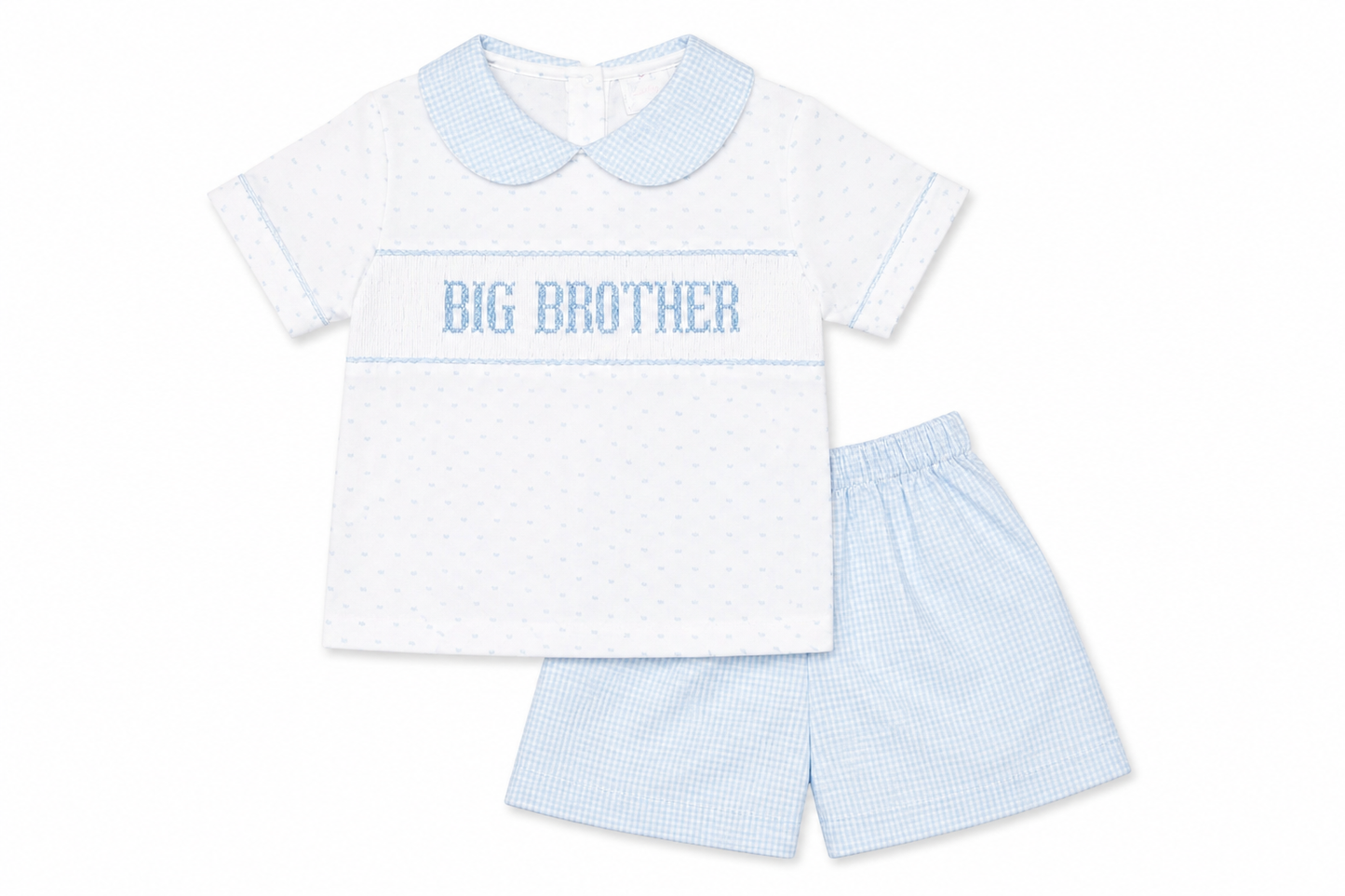 Big Brother Smocked Swiss Dot Set
