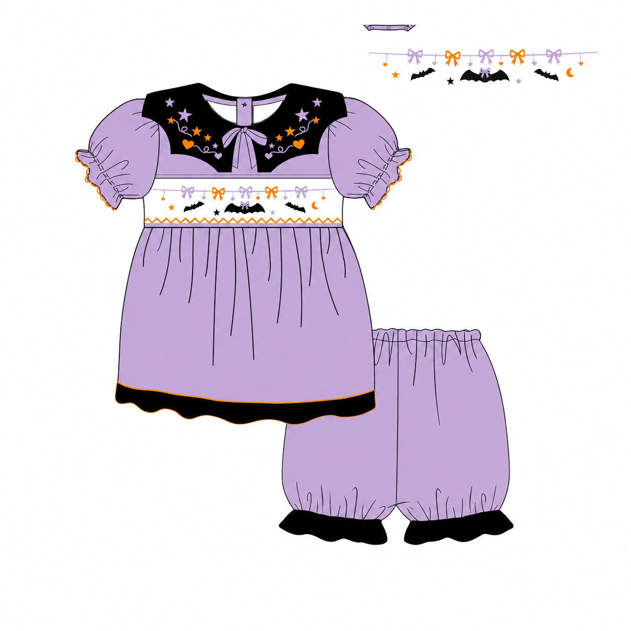 Bats and Bows Cutie Bloomer Set