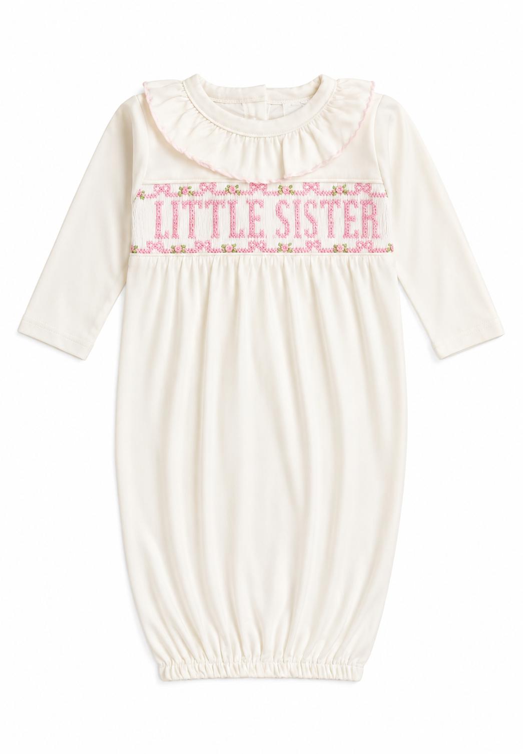 Little Sister Smocked Rosettes Gown