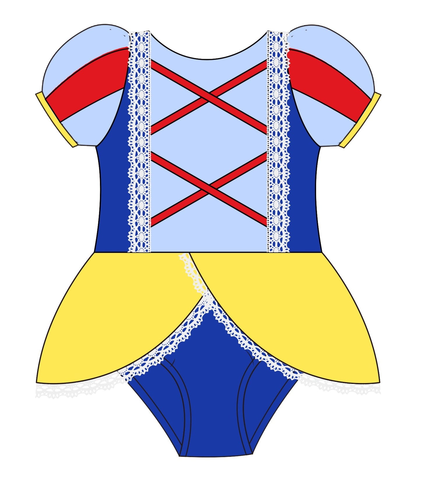 Mirror Mirror Princess Swim girls bathing suit, fairytale inspired kids swimwear for beach and pool days.