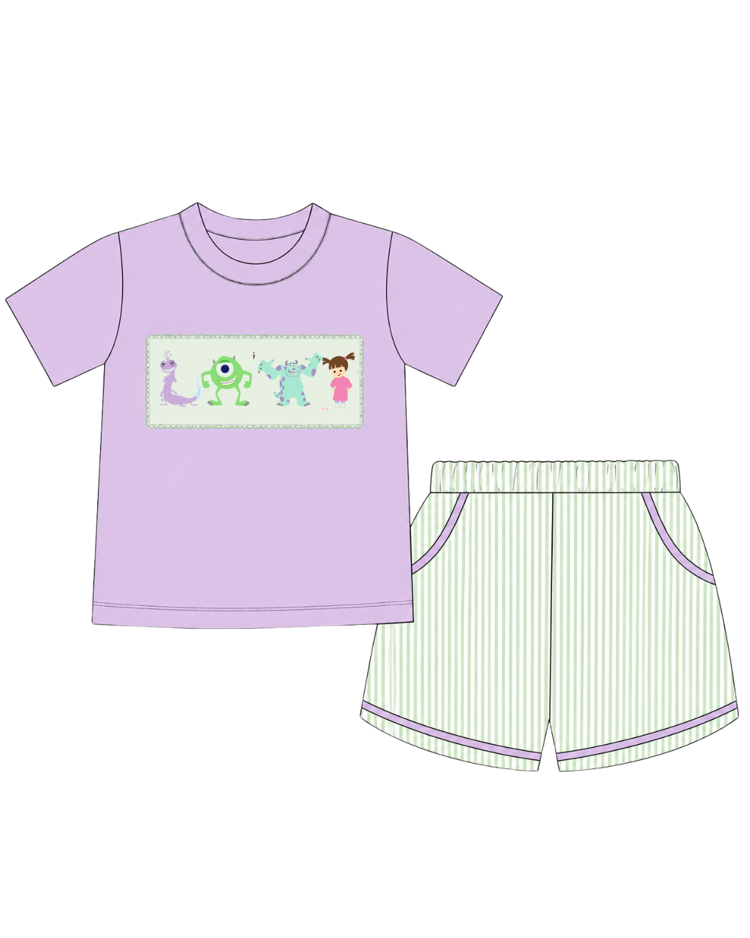 Monster Crew Boy Short Set