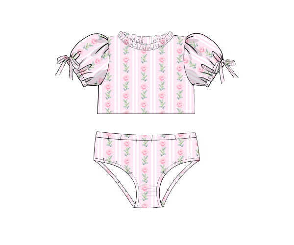 Rosey Striped Two-Piece Swimsuit