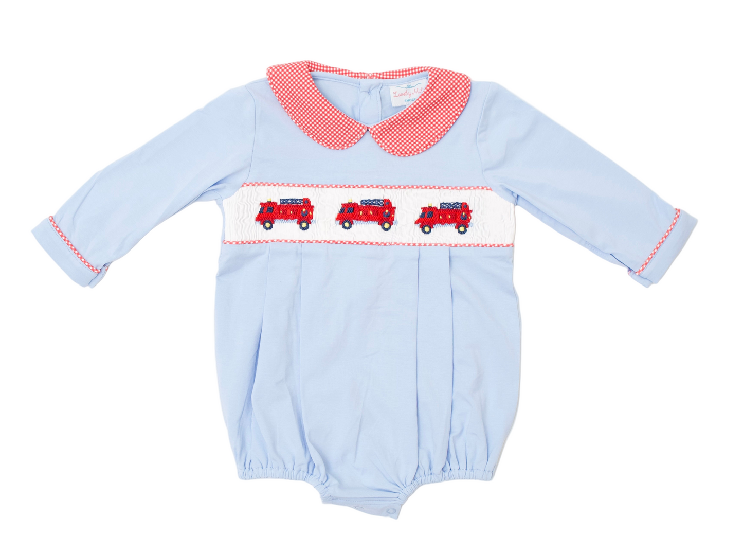 Firefighters hand smocked bubble for boys