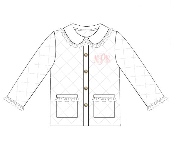 Custom White Quilted Jacket