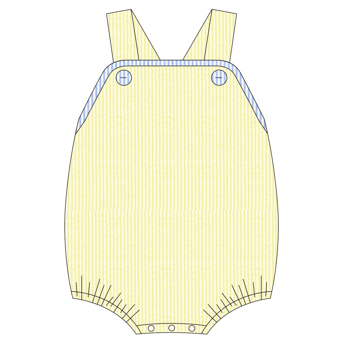Yellow seersucker bubble 100% cotton for babies and children