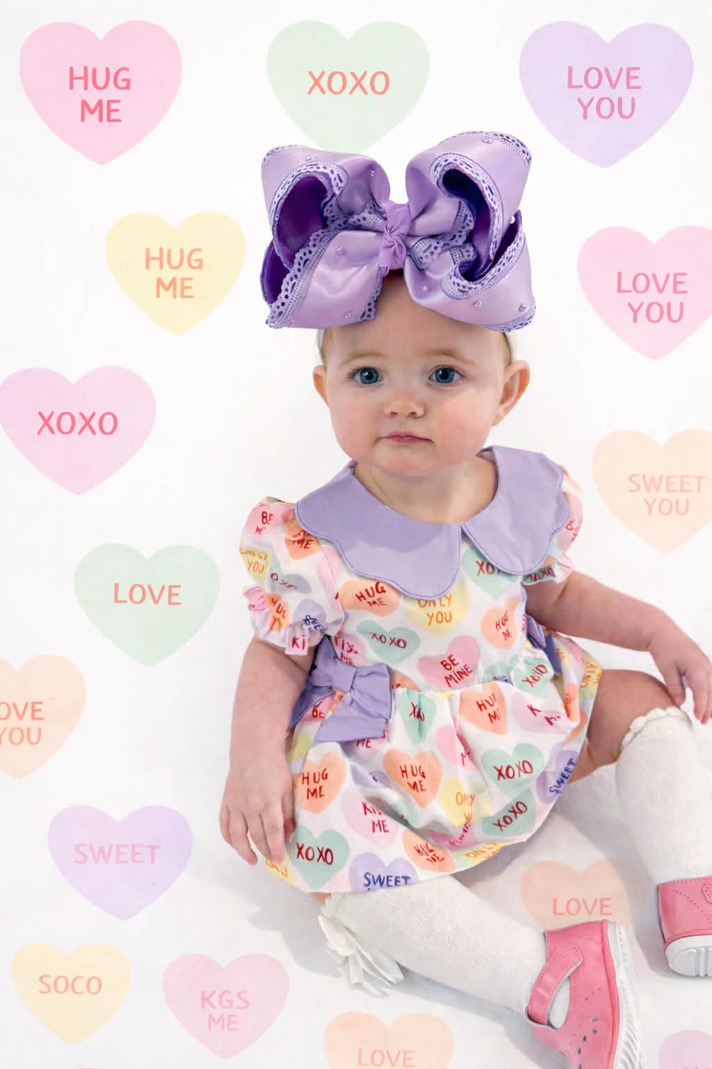 Conversation Candy Hearts Diaper Set