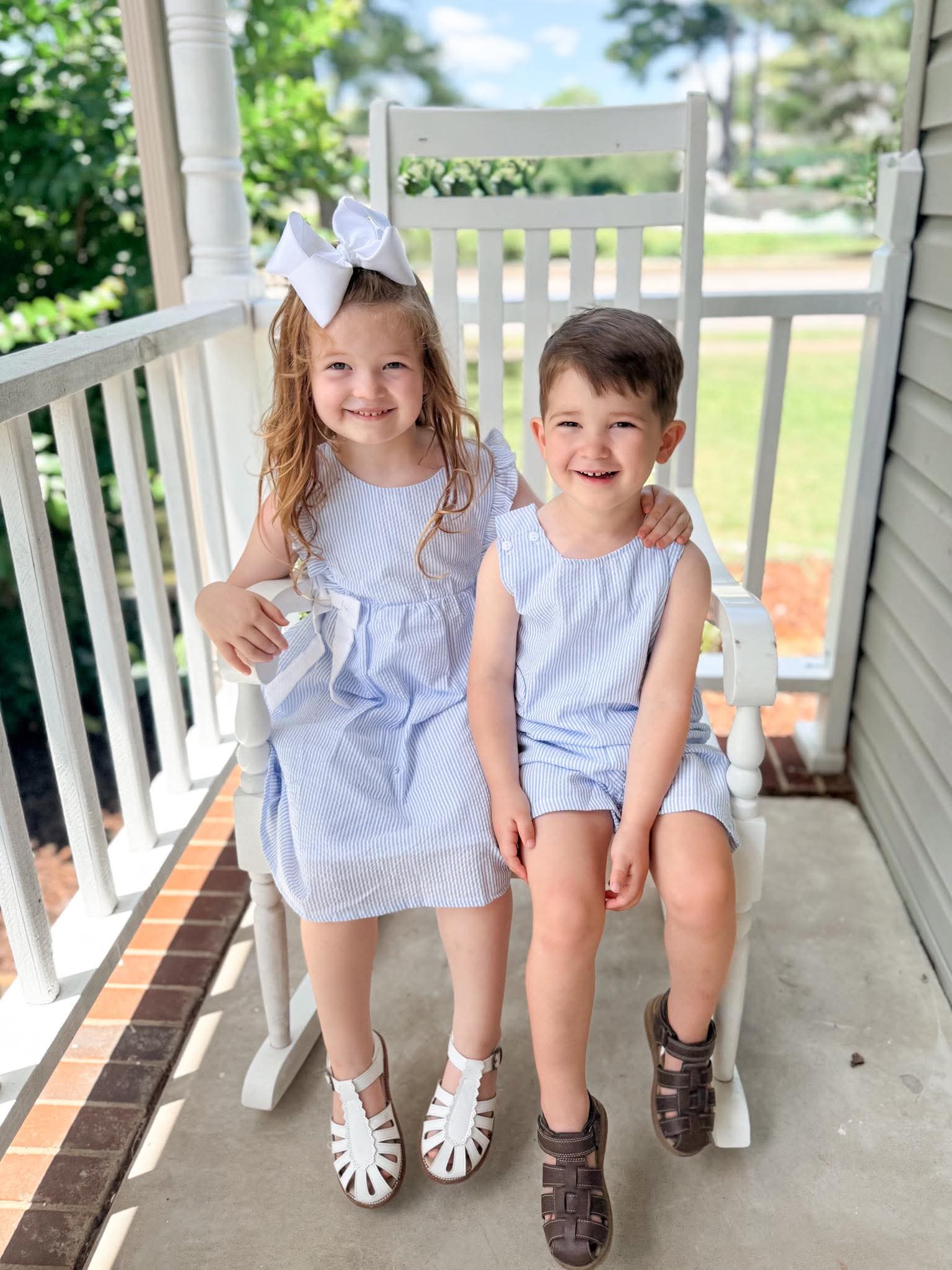 Blue Seersucker Dress