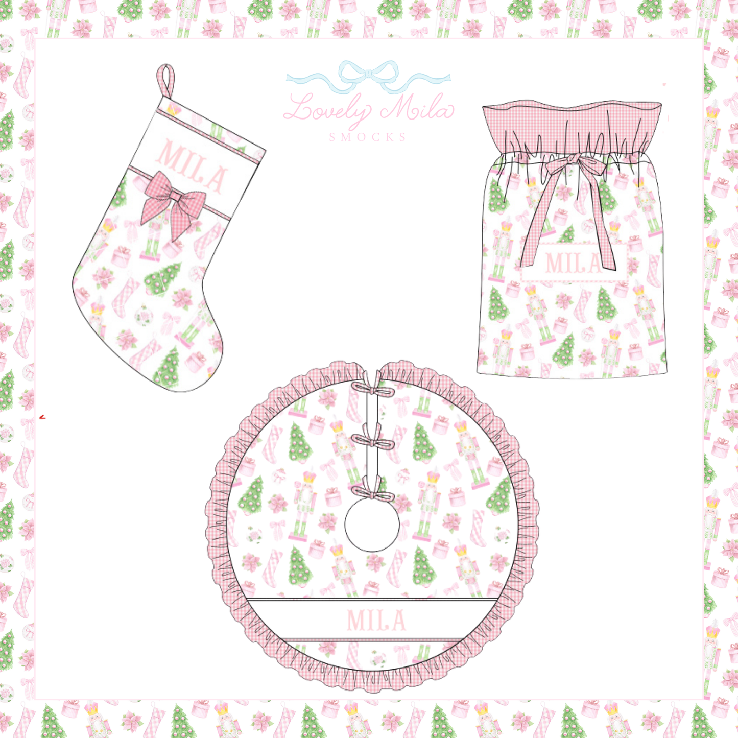 Pink Nutcracker Christmas Accesories