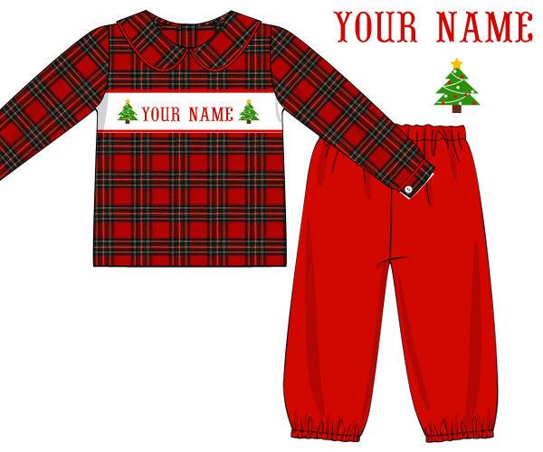 Christmas Tree Fannel Set Boys