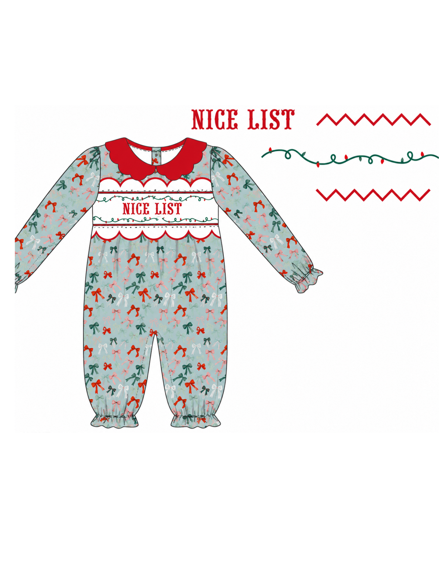 Nice List Smocked Romper