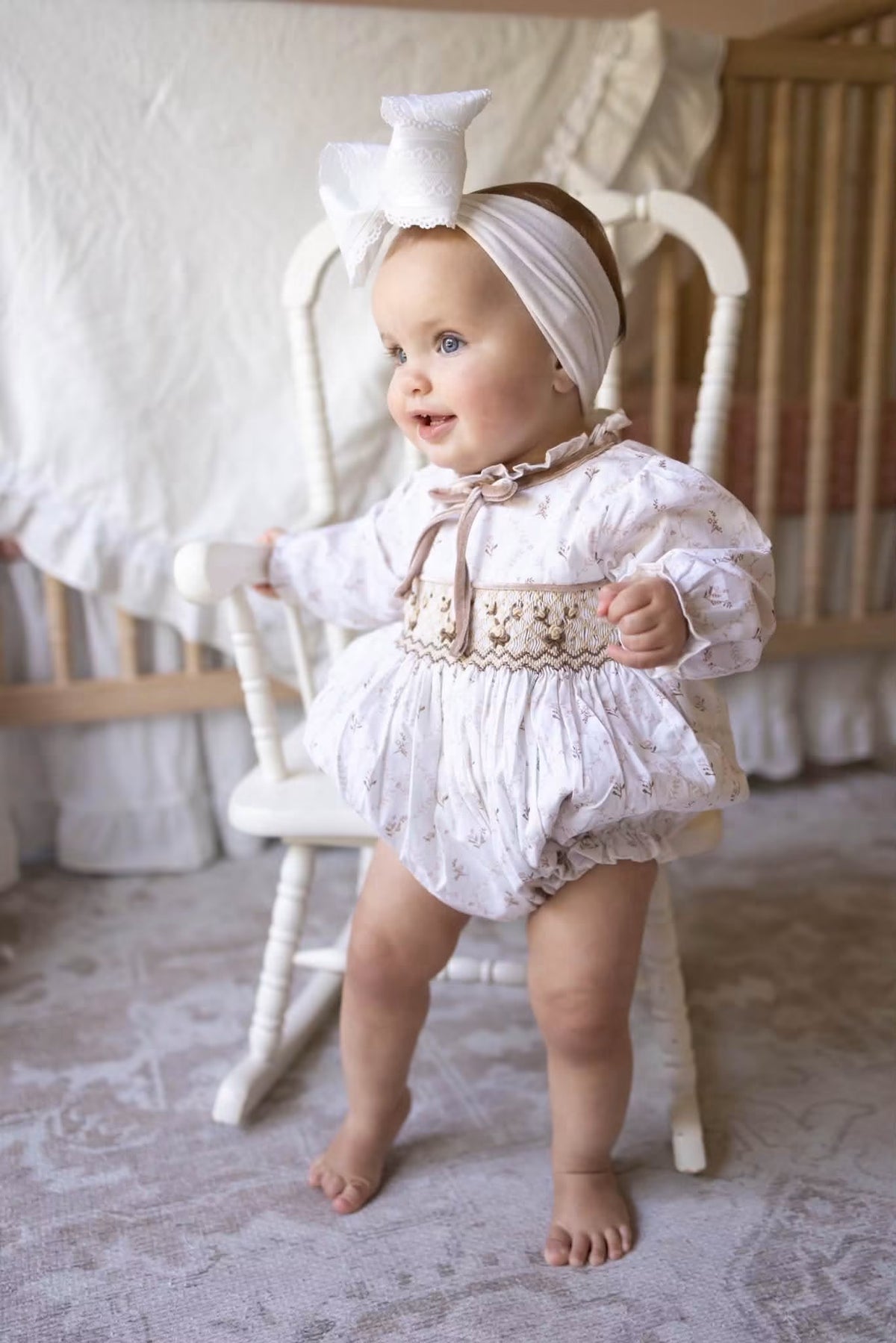 Velvet Bloom Smocked Bubble