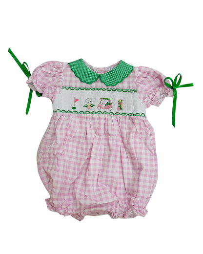 Smocked Gingham Golf Bubble