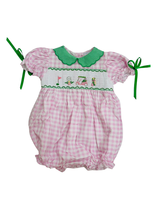 Smocked Gingham Golf Bubble