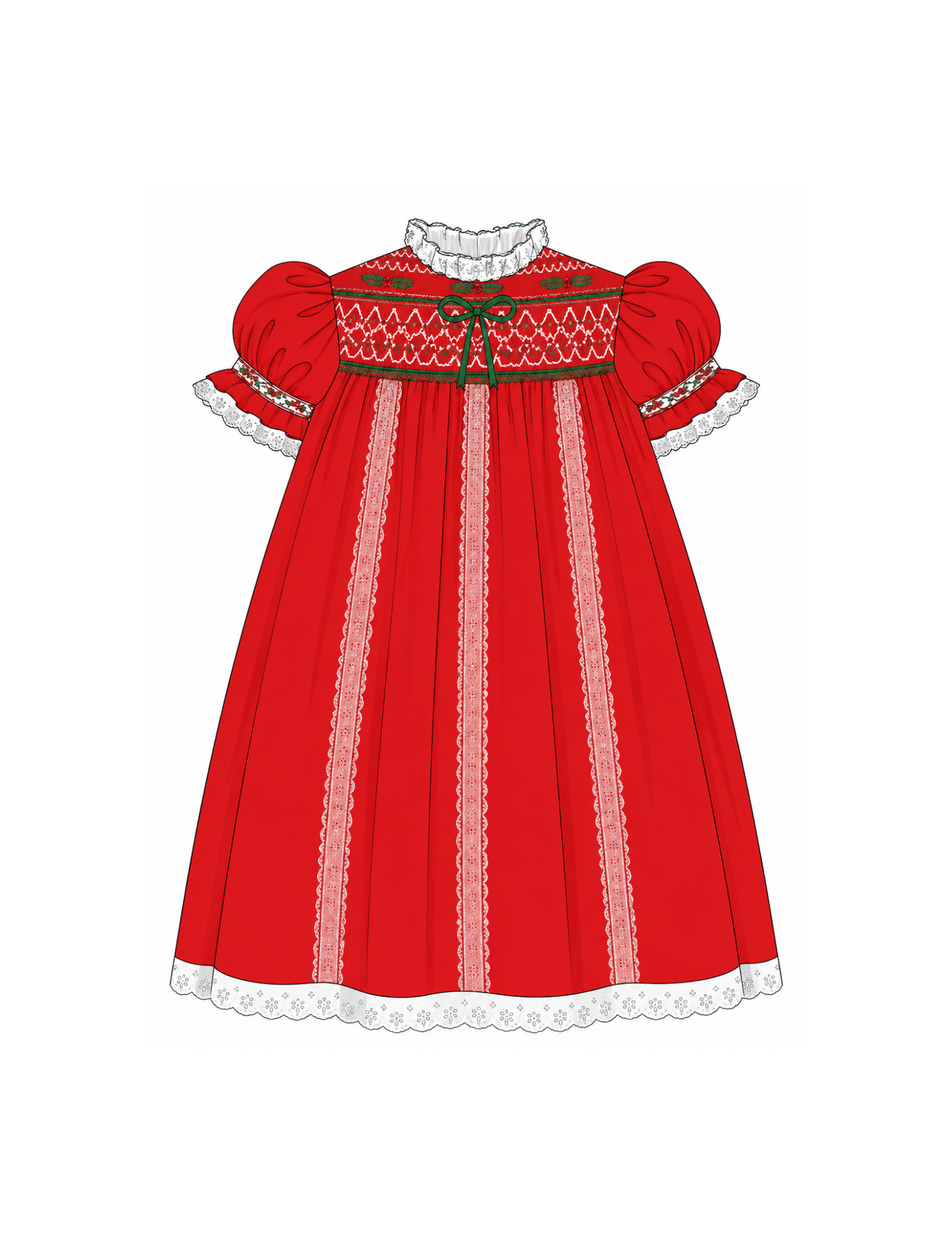 Red Heirloom Smocked Dress