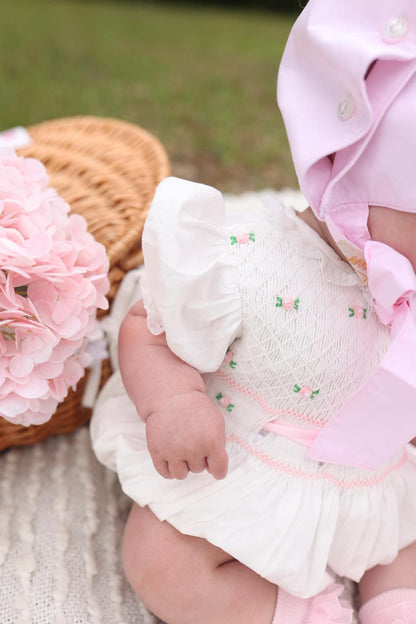 Hand Smocked Rosettes Bubble