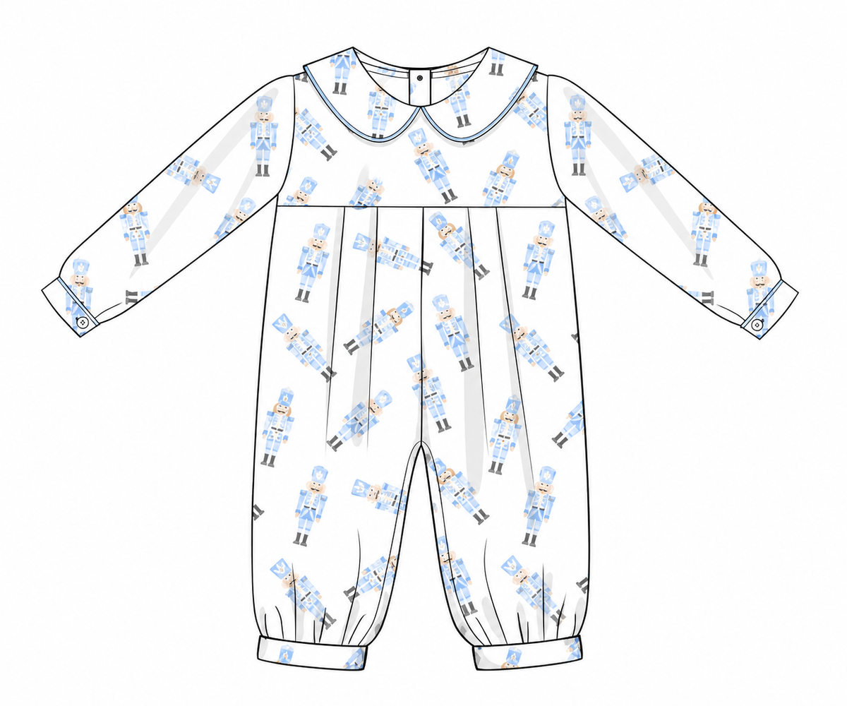 Boys Blue Nutcracker Romper