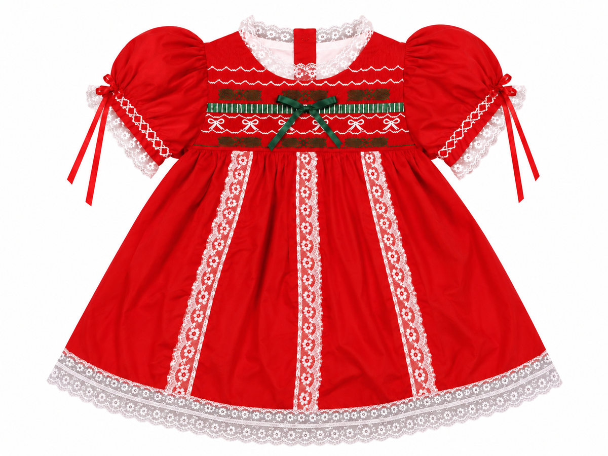 Red Heirloom Smocked Dress