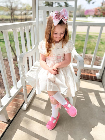 Hand Smocked Rosettes Dress
