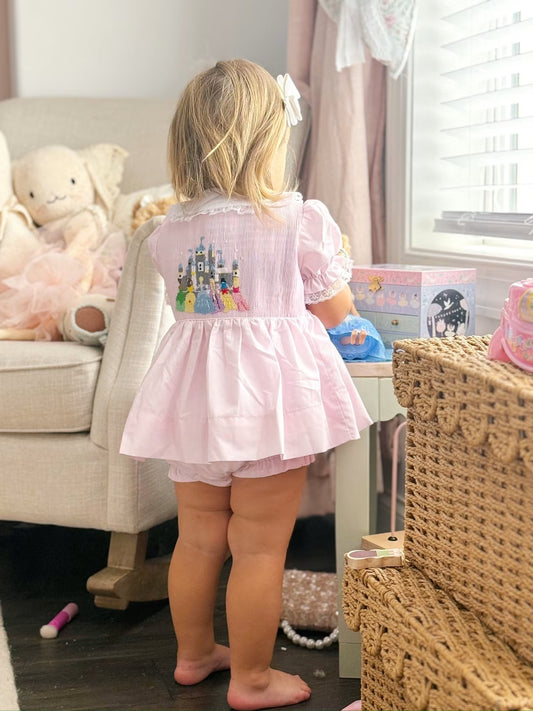 Enchanted Crowns Smocked Diaper Set
