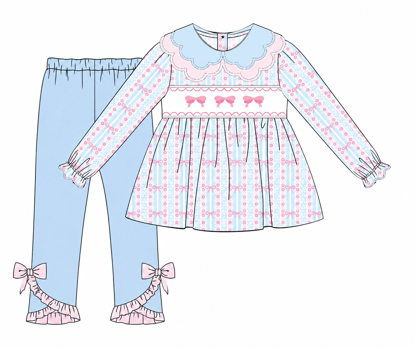 Sugar Bows Smocked Set