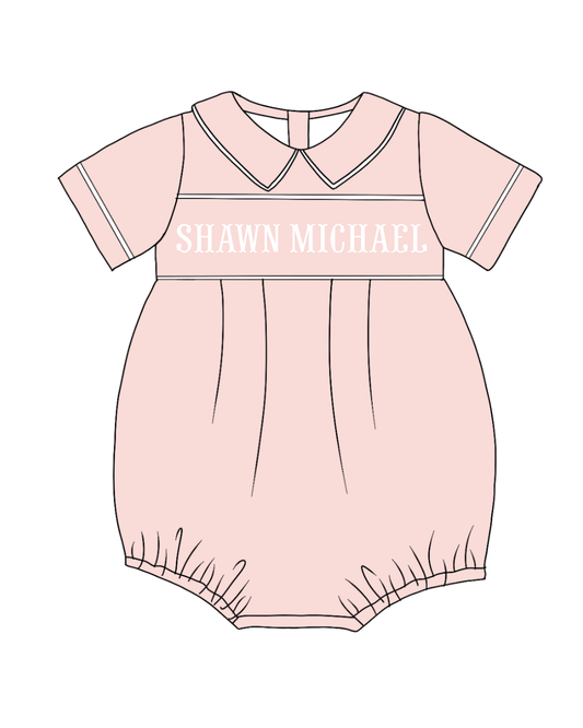 Southern Peach Custom Name Smock Bubble Boy