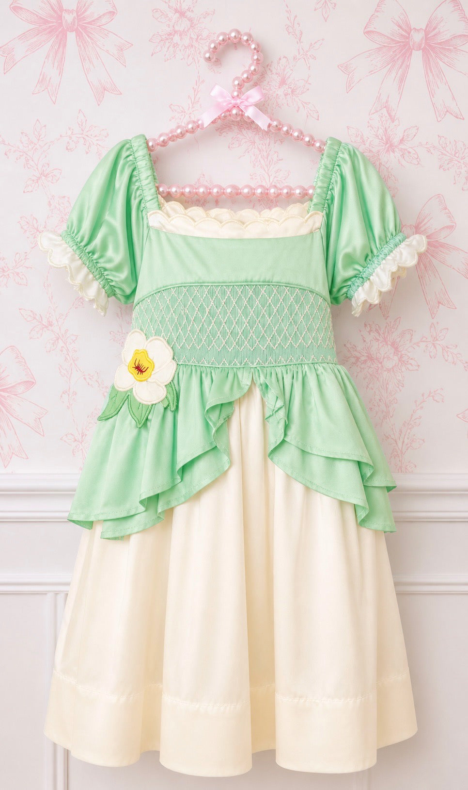 Smocked Green Princess Dress