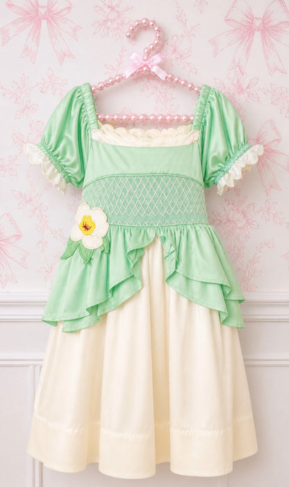 Smocked Green Princess Dress