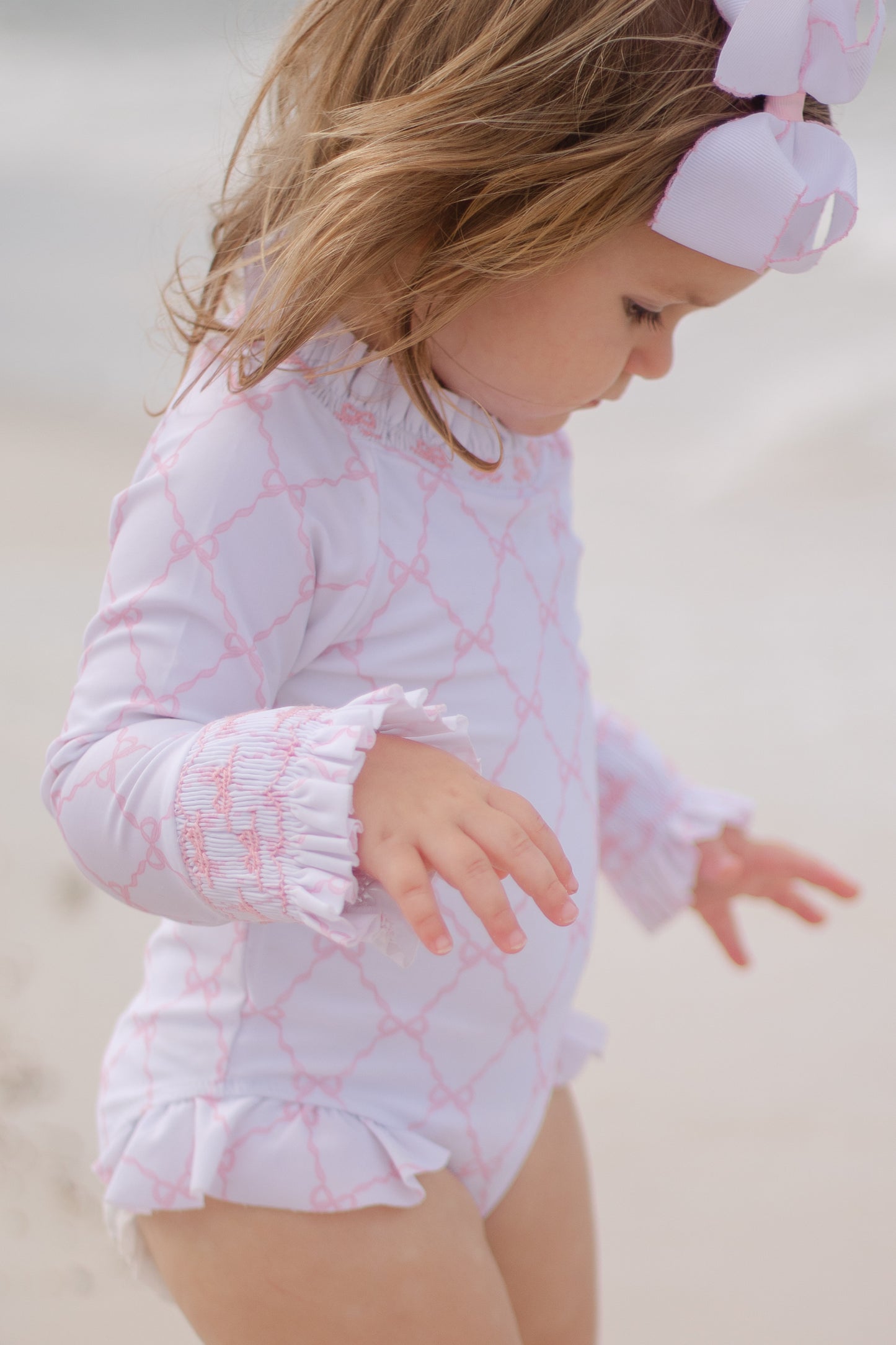 Smocked Bow Trellis One Piece Rashguard