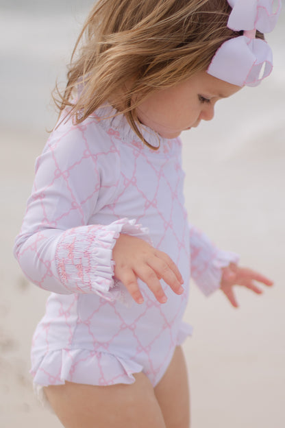 Smocked Bow Trellis One Piece Rashguard