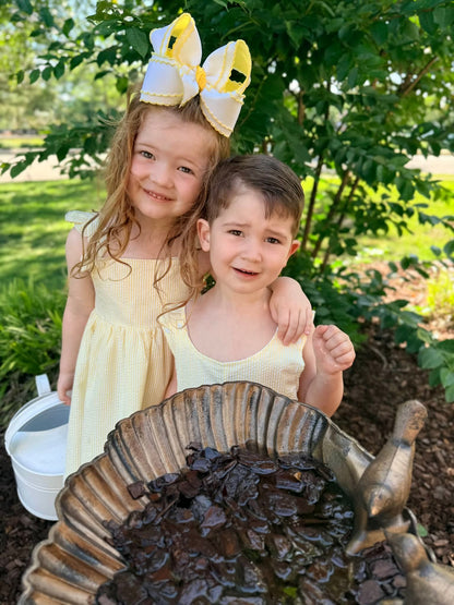 Yellow Seersucker Dress