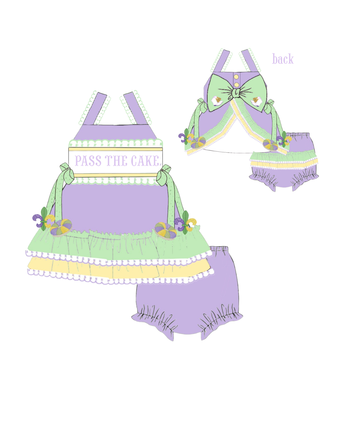 Pass The Cake Custom Name Diaper Set