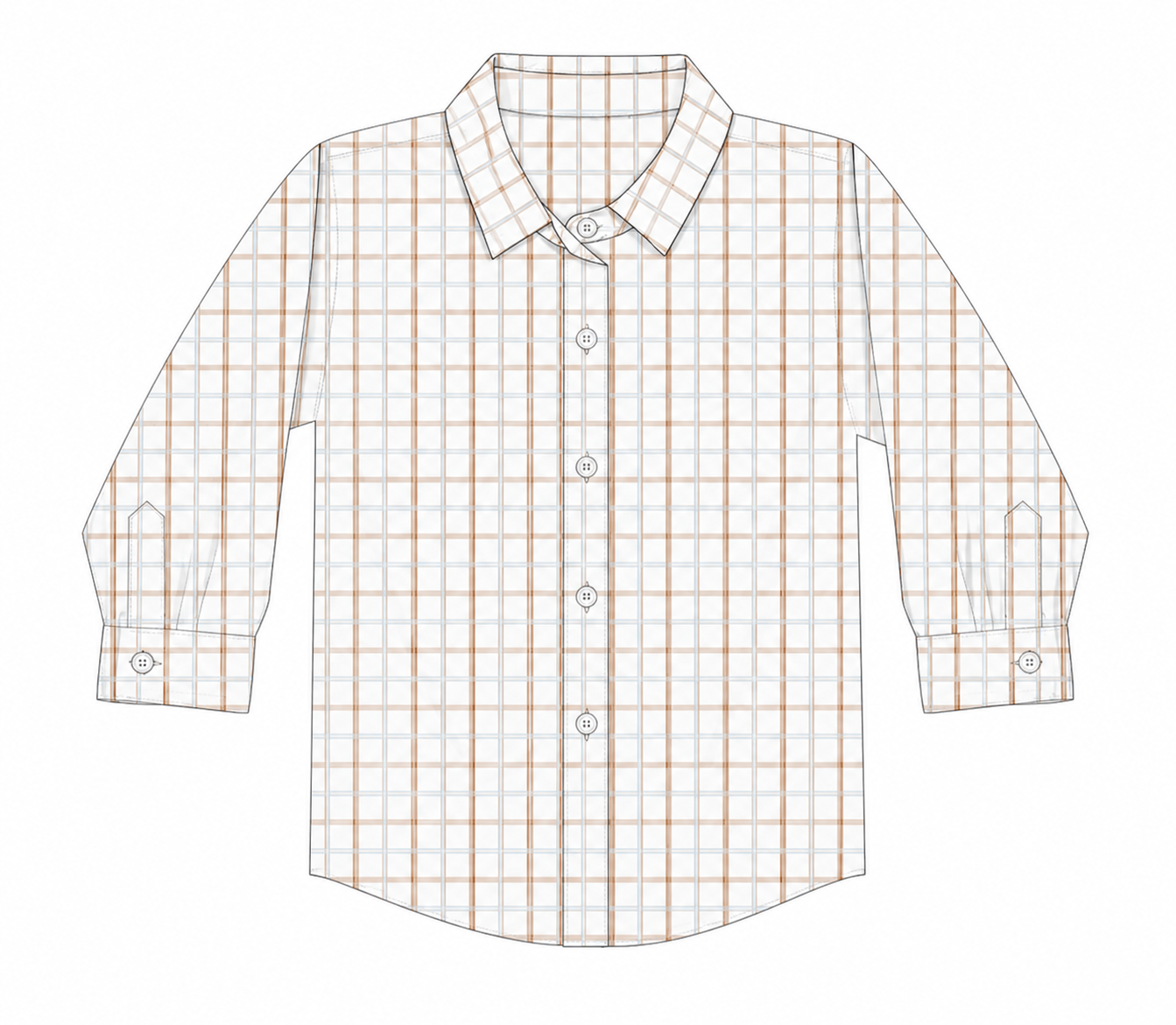Camel Breeze Plaid Boys Shirt