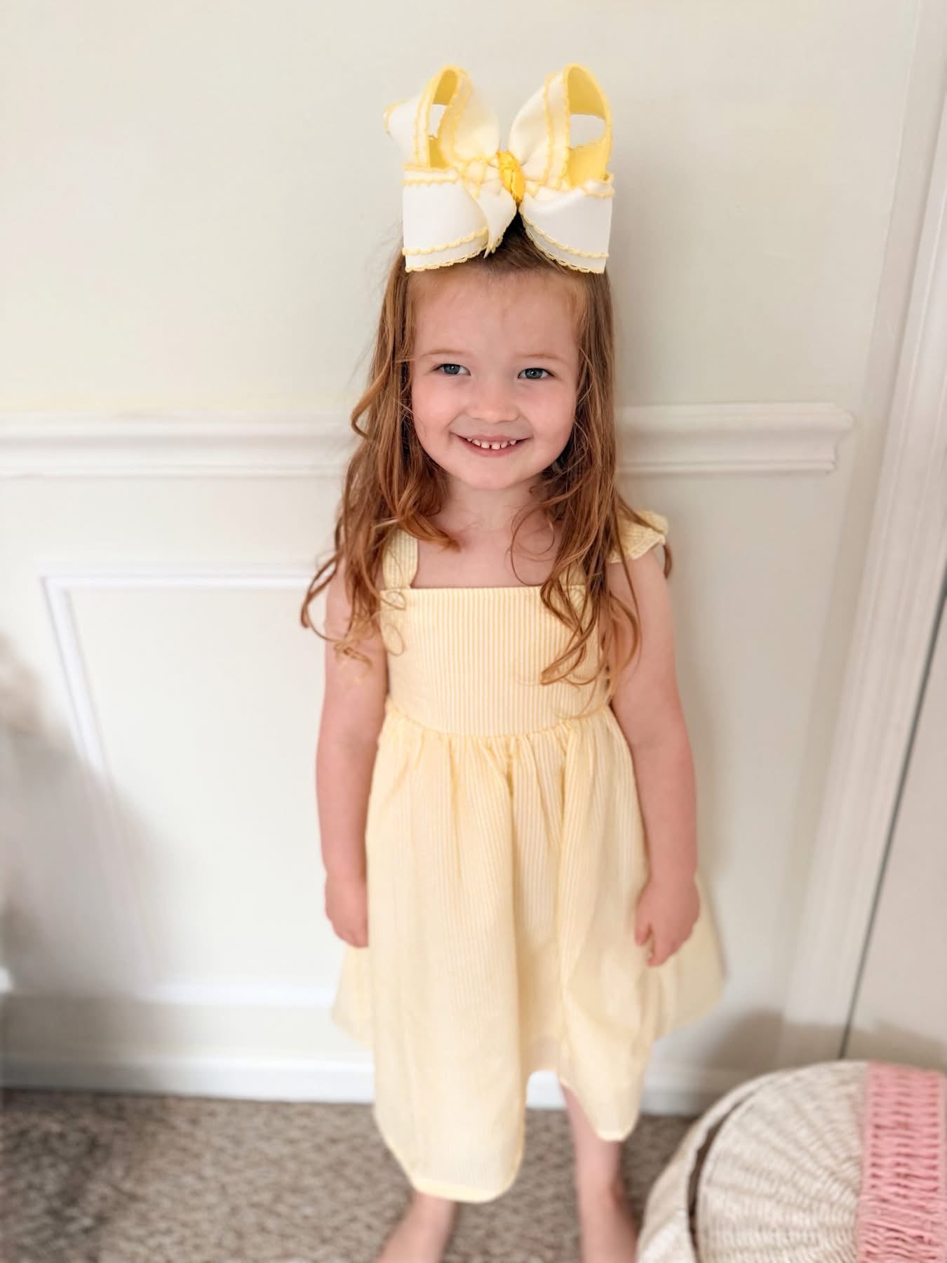 Yellow Seersucker Dress