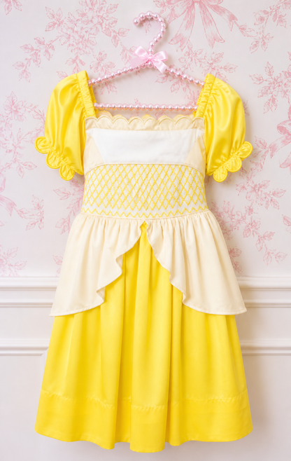 Smocked Yellow Princess Dress